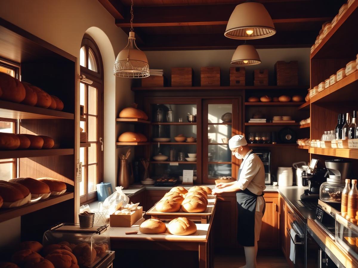 Inside the bakery